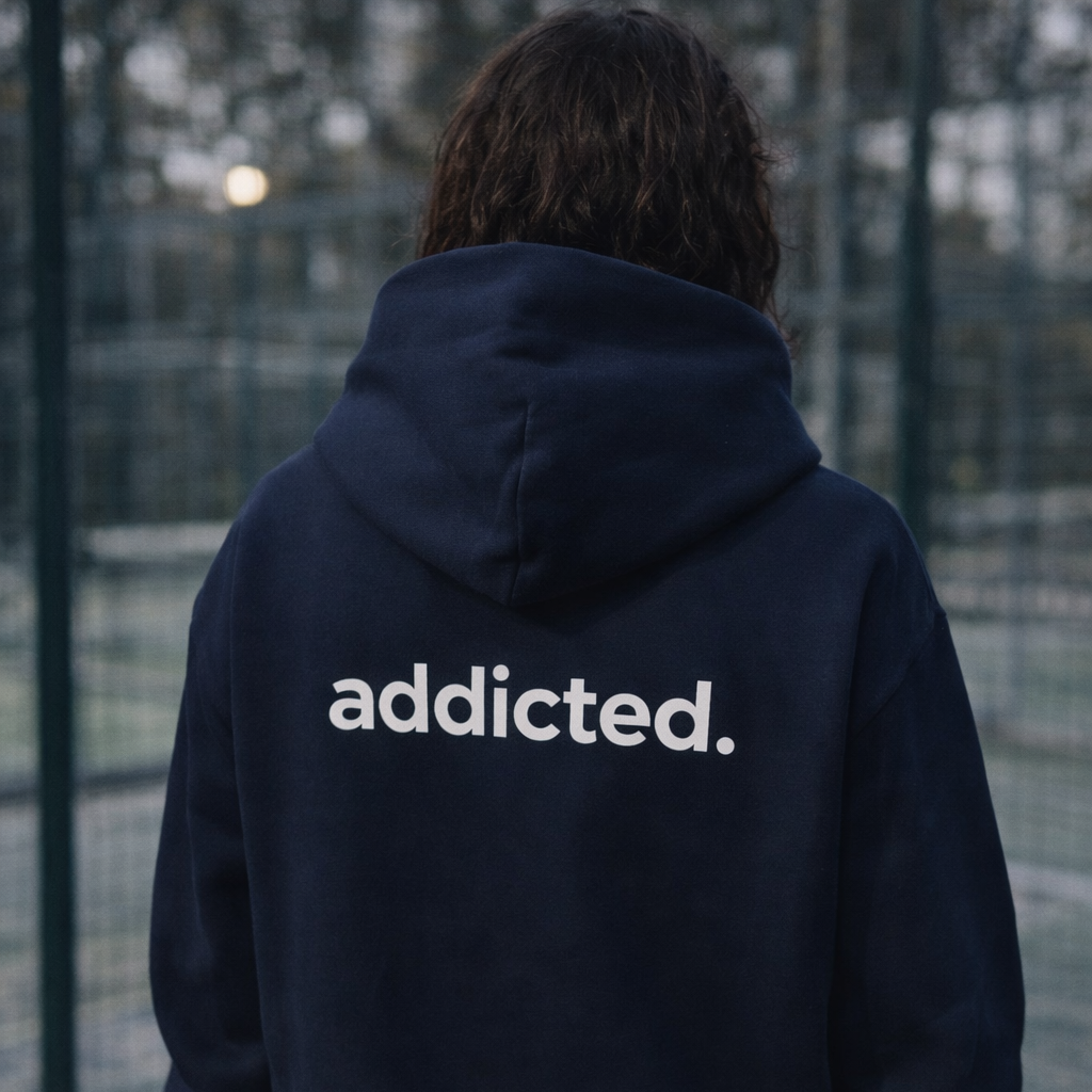 padel hoodie with addicted. print