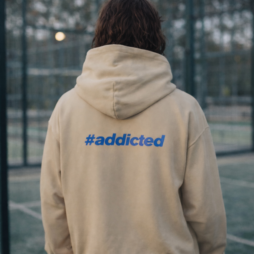 addicted padel hoodie sand