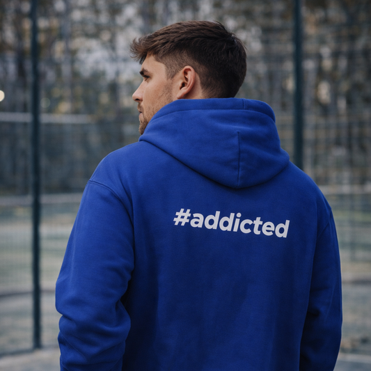 #addicted back print padel hoodie